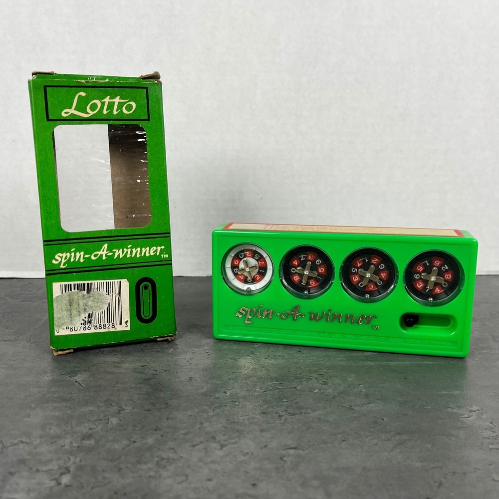 Vintage 1984 Ontec Lotto Spin-A-Winner Mechanical Lottery Number Generator Green